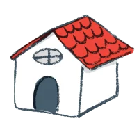 Tekening van een huis